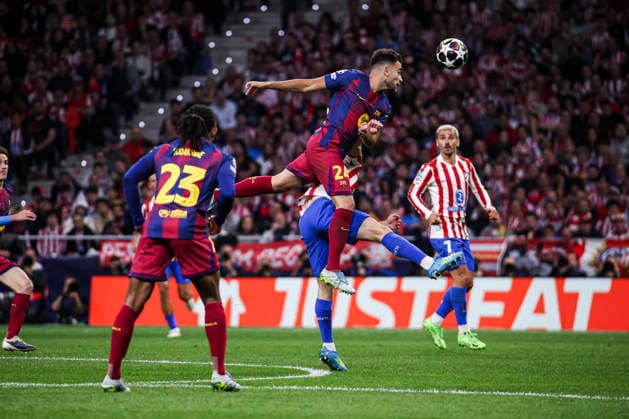 Atletico de Madrid vs FC Barcelona, on the 2025 26 UEFA Champions League Quarter Final Second Leg match UEFA champions league Atletico de Madrid vs FC Barcelona, MADRID,SPAIN, 14 April Eric Garcia of FC Barcelona during the UEFA Champions League 2025 26 Quarter Final second Leg match between Atletico de Madrid and FC Barcelona at Riyadh Air Metropolitano Stadium Madrid Madrid Madrid Spain Copyright: xAlejandroxMatiasx