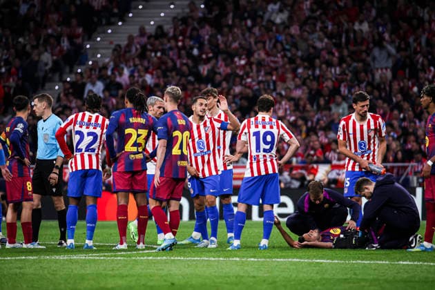 Atletico de Madrid vs FC Barcelona, on the 2025 26 UEFA Champions League Quarter Final Second Leg match UEFA champions league Atletico de Madrid vs FC Barcelona, MADRID,SPAIN, 14 April Eric Garcia of FC Barcelona during the UEFA Champions League 2025 26 Quarter Final second Leg match between Atletico de Madrid and FC Barcelona at Riyadh Air Metropolitano Stadium Madrid Madrid Madrid Spain Copyright: xAlejandroxMatiasx