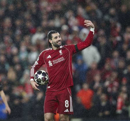 Liverpool v PSG, UEFA Champions League, Quater Final, 2nd Leg 14.04.26 Liverpool v PSG, UEFA Champions League, Quater Final, 2nd Leg Bradley Ormesher The Times Dominik Szoboszlai of Liverpool  Copyright: xBradleyxOrmesherx NINTCHDBPICT001073556263