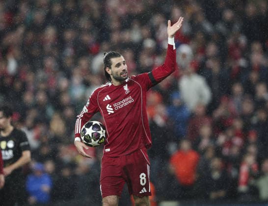 Liverpool v PSG, UEFA Champions League, Quater Final, 2nd Leg 14.04.26 Liverpool v PSG, UEFA Champions League, Quater Final, 2nd Leg Bradley Ormesher The Times Dominik Szoboszlai of Liverpool  Copyright: xBradleyxOrmesherx NINTCHDBPICT001073556280