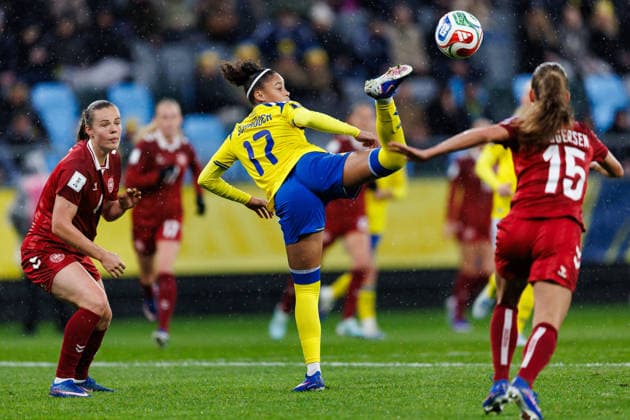260414 Felicia Schröder of Sweden during the FIFA Women s World Cup Qualifier football match between Sweden and Denmark on April 14, 2026 in Gothenburg Photo Michael Erichsen BILDBYRAN COP 89 CS0928 bbeng dam danmark denmark fifa womens world cup qualifier football fotboll fotboll kval kvinner qualifier soccer sverige sweden vm kval women  Copyright: MICHAELxERICHSEN BB260414MI096
