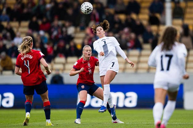 260414 Nina Kajzba of Slovenia during the FIFA Women s World Cup Qualifier football match between Norway and Slovenia on April 14, 2026 in Lillestrom Photo Marius Simensen BILDBYRAN COP 238 VG0919 bbeng dam fifa world cup qualifiers football fotball fotball landskamp norge norway slovenia slovenien soccer vm kvalik vm kvalifisering kvinner  Copyright: MARIUSxSIMENSEN BB260414ZR005