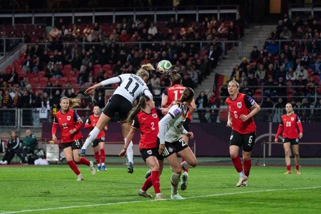 NUREMBERG, GERMANY - APRIL 14: Lea Schüller (11 Germany) during the FIFA Women s World Cup Qualification match between Germany and Austria at Max-Morlock-Stadion on April 14, 2026 in Nuremberg, Germany. (Photo by Qianru Zhang Press Photo) Copyright: xQianruxZhang SPPx Sportspressphoto_SPR129746