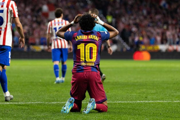 April 14, 2026, Barcelona, Barcelona, Spain: Lamine Yamal of FC Barcelona, Barca in action during the UEFA Champions League Quarter Final second leg match between Atletico de Madrid and FC Barcelona at Riyadh Air Metropolitano on April 14, 2026 in Madrid, Spain. Barcelona Spain - ZUMAs316 20260414_znp_s316_070 Copyright: xMartixSeguraxRamonedax