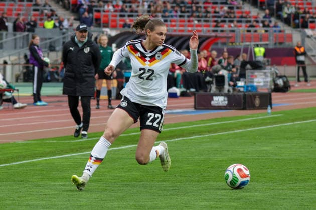 14 04 2026, xgrfx, Soccer World Cup Qualification Women , Germany Austria v l Jule Brand German Womens National Team DFL DFB REGULATIONS PROHIBIT ANY USE OF PHOTOGRAPHS as IMAGE SEQUENCES and or QUASI VIDEO Nuremberg
