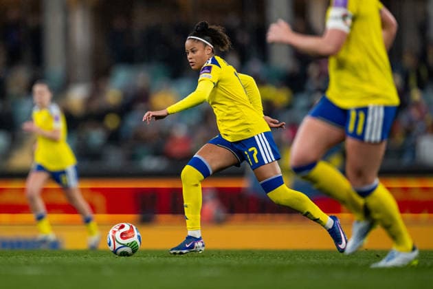 260414 Felicia Schröder of Sweden during the FIFA Women s World Cup Qualifier football match between Sweden and Denmark on April 14, 2026 in Gothenburg Photo Mathias Bergeld BILDBYRAN code MB CS0928 fotboll football soccer fotball vm kval kval fifa womens world cup qualifier qualifier sverige sweden danmark denmark dam bbeng women kvinner  Copyright: MATHIASxBERGELD BB260414MB084