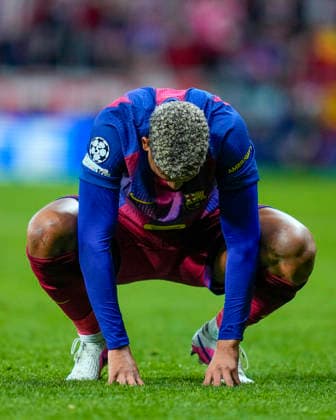 ESP: Atletico de Madrid - FC Barcelona, Barca UEFA Champions League. Quarter-Finals, second leg. Ronald Araujo of FC Barcelona at full time during the UEFA Champions League match, Quarter-Finals, second leg, between Atletico de Madrid and FC Barcelona played at Riyadh Metropolitano Stadium on April 14, 2026 in Madrid. kpng Copyright: xCesarxCebollax xPRESSINPHOTOx PS_260416_BAR_ATM_2526_098