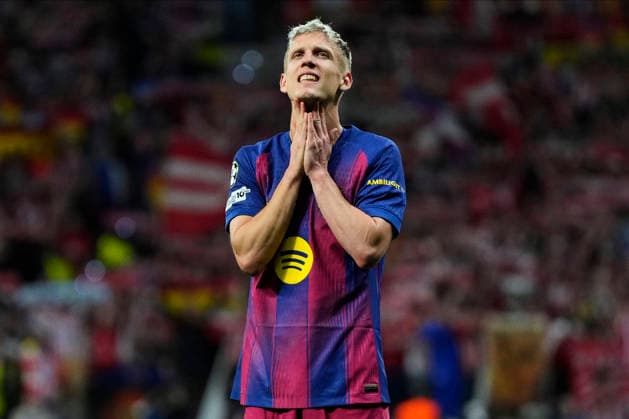 ESP: Atletico de Madrid - FC Barcelona, Barca UEFA Champions League. Quarter-Finals, second leg. Dani Olmo of FC Barcelona at full time during the UEFA Champions League match, Quarter-Finals, second leg, between Atletico de Madrid and FC Barcelona played at Riyadh Metropolitano Stadium on April 14, 2026 in Madrid. kpng Copyright: xCesarxCebollax xPRESSINPHOTOx PS_260416_BAR_ATM_2526_127