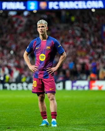 ESP: Atletico de Madrid - FC Barcelona, Barca UEFA Champions League. Quarter-Finals, second leg. Dani Olmo of FC Barcelona at full time during the UEFA Champions League match, Quarter-Finals, second leg, between Atletico de Madrid and FC Barcelona played at Riyadh Metropolitano Stadium on April 14, 2026 in Madrid. kpng Copyright: xCesarxCebollax xPRESSINPHOTOx PS_260416_BAR_ATM_2526_130