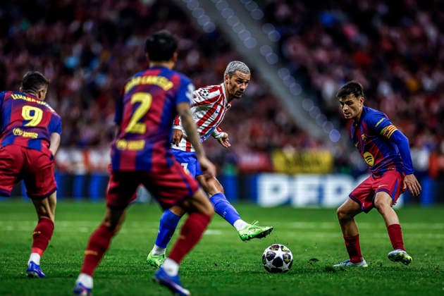 Atletico de Madrid vs FC Barcelona, Barca - UEFA Champions League - 14 04 2025 Antoine Griezmann of Atletico de Madrid during the UEFA Champions League match between Atletico de Madrid and FC Barcelona at Riyadh Air Metropolitano on April 14, 2025 in Madrid, Spain. Madrid Spain Copyright: xMarinaxFrutos PGSxPhotoxAgencyx