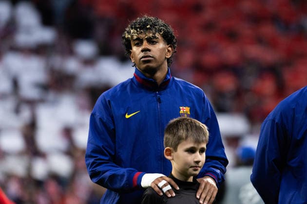 April 14, 2026, Barcelona, Barcelona, Spain: Lamine Yamal of FC Barcelona, Barca in action during the UEFA Champions League Quarter Final second leg match between Atletico de Madrid and FC Barcelona at Riyadh Air Metropolitano on April 14, 2026 in Madrid, Spain. Barcelona Spain - ZUMAs316 20260414_znp_s316_002 Copyright: xMartixSeguraxRamonedax