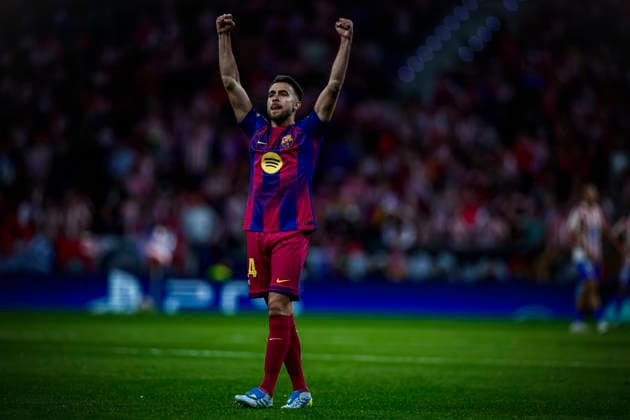 Atletico de Madrid CF vs FC Barcelona, Barca - UEFA Champions League - 14 04 2026 Eric of FC Barcelona celebrate a goal during the quarter-final second leg UEFA Champions League match between Atletico de Madrid and FC Barcelona at Riyadh Air Metropolitano Stadium on April 14, 2026 in Madrid, Spain. Madrid Spain Copyright: xPabloxGarcia PGSxPhotoxAgencyx