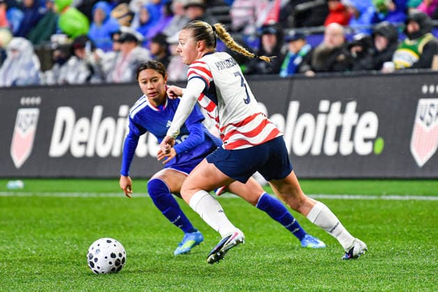 April 14, 2026: United States Women s national team, Nationalteam Defender Avery Patterson (3) during the US Womens National Team friendly match vs Japan. Japan defeated the US 1-0. CSM Seattle United States - ZUMAc04_ 20260414_zma_c04_135 Copyright: xStevexFaberx