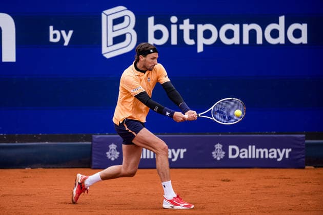 MUNICH, GERMANY - APRIL 15: Arthur Rinderknech (FRA) during the BMW Open by Bitpanda Singles match between Arthur Rinderknech (FRA) vs Joao Fonseca (BRA) at MTTC Iphitos on April 15, 2026 in Munich, Germany. Bavaria Germany Copyright: xSteffiexWunderlx