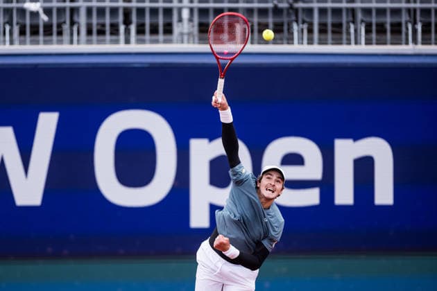 MUNICH, GERMANY - APRIL 15: Joao Fonseca (BRA) during the BMW Open by Bitpanda Singles match between Arthur Rinderknech (FRA) vs Joao Fonseca (BRA) at MTTC Iphitos on April 15, 2026 in Munich, Germany. Bavaria Germany Copyright: xSteffiexWunderlx