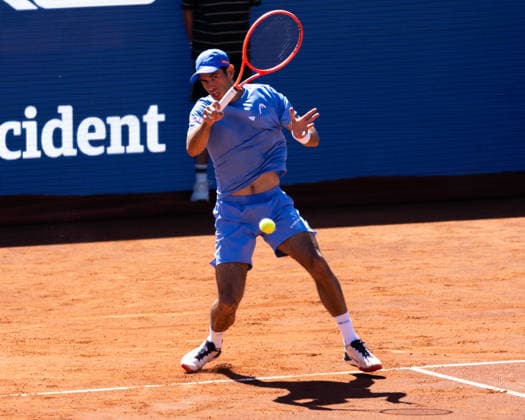 April 15, 2026, Barcelona, Barcelona, Spain: Nuno Borges in action during the round of 16 match of the Barcelona Open Banc Sabadell ATP, Tennis Herren 500 tennis tournament at Real Club de Tenis Barcelona on April 15, 2026 in Barcelona, Spain. Barcelona Open Banc Sabadell 2026 - ATP 500  - ZUMAs316 20260415_znp_s316_003 Copyright: xMartixSeguraxRamonedax