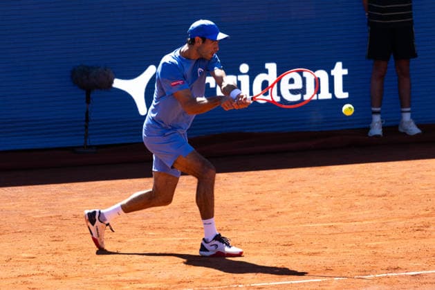 April 15, 2026, Barcelona, Barcelona, Spain: Nuno Borges in action during the round of 16 match of the Barcelona Open Banc Sabadell ATP, Tennis Herren 500 tennis tournament at Real Club de Tenis Barcelona on April 15, 2026 in Barcelona, Spain. Barcelona Spain - ZUMAs316 20260415_znp_s316_007 Copyright: xMartixSeguraxRamonedax