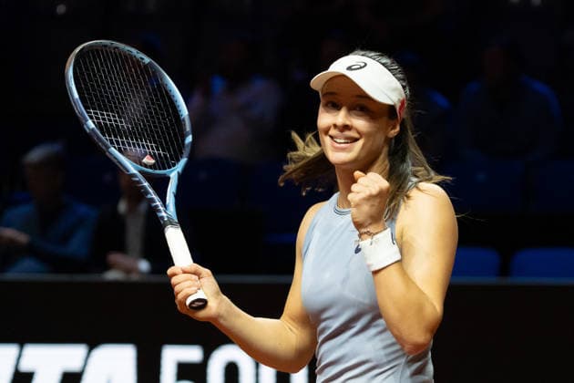 Zeynep Sonmez TUR in picture, cheering, emotion, joy, gesture, GER, Zeynep Sonmez vs Jasmine Paolini, Tennis, ATP Tournament, WTA 500, Porsche Tennis Grand Prix, 15 04 2026, GER, Zeynep Sonmez vs Jasmine Paolini, Tennis, ATP Tournament, WTA 500, Porsche Tennis Grand Prix, 15 04 2026, Stuttgart Copyright: xEibner-Pressefoto EdwardxCheungx EP_ECG