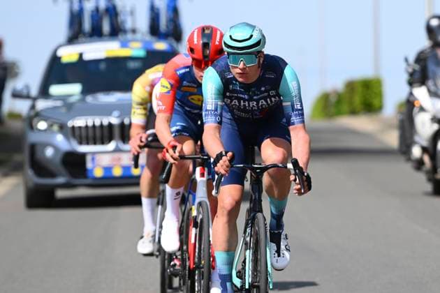 Ronde van Limburg 2026 Cycling Race TONGEREN, BELGIUM - APRIL 15 : Babovich Mikita (BLR) of Bahrain - Victorious, Withen Philipsen Albert (DEN) of Lidl - Trek, Vermoote Jelle (BEL) of Tarteletto - Isorex during the 73rd edition of Ronde van Limburg an UCI Class 1.1 one day cycling road race for Men Elite of 178 km with start in Hasselt and finish in Tongeren on April 15, 2026 in Tongeren, Belgium, 15 04 2026 ( Motordriver Guy De Vuyst - Tongeren Belgium  Copyright: xVincentxKalutx