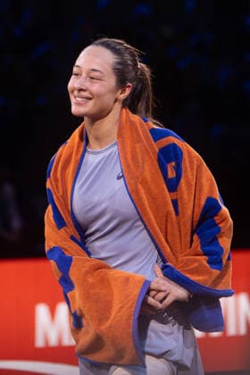 Zeynep Sonmez TUR , Joy, emotion, relief after her victory, GER, Zeynep Sonmez vs Jasmine Paolini, Tennis, ATP Tournament, WTA 500, Porsche Tennis Grand Prix, 15 04 2026, GER, Zeynep Sonmez vs Jasmine Paolini, Tennis, ATP Tournament, WTA 500, Porsche Tennis Grand Prix, 15 04 2026, Stuttgart Copyright: xEibner-Pressefoto EdwardxCheungx EP_ECG