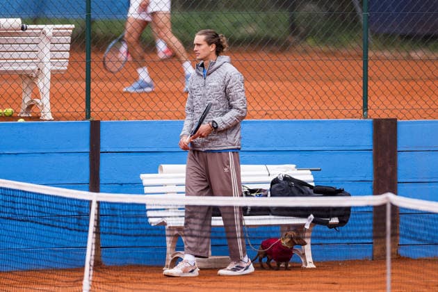 MUNICH, GERMANY - APRIL 15: Alexander Zverev (GER) training session during the BMW Open by Bitpanda at MTTC Iphitos on April 15, 2026 in Munich, Germany. Bavaria Germany Copyright: xSteffiexWunderlx