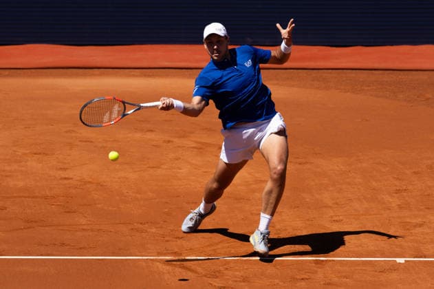 April 15, 2026, Barcelona, Barcelona, Spain: Hamad Medjedovic in action during the round of 16 match of the Barcelona Open Banc Sabadell ATP, Tennis Herren 500 tennis tournament at Real Club de Tenis Barcelona on April 15, 2026 in Barcelona, Spain. Barcelona Open Banc Sabadell 2026 - ATP 500  - ZUMAs316 20260415_znp_s316_080 Copyright: xMartixSeguraxRamonedax