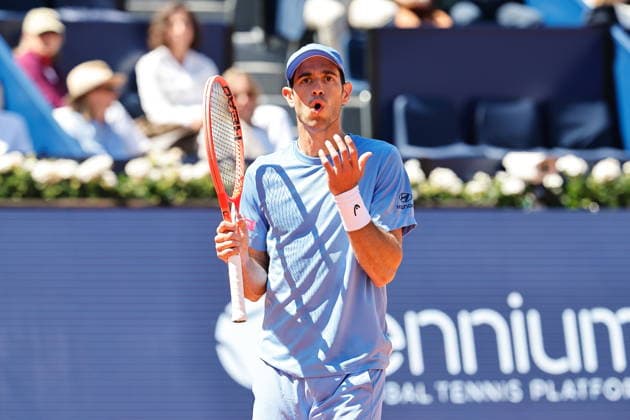 Nuno Borges (POR), APRIL 15, 2026 - Tennis : Nuno Borges regret after a point loss during singles 2nd round match against Tomas Martin Etcheverry on the Barcelona Open Banc Sabadell tennis tournament at the Real Club de Tenis de Barcelona in Barcelona, Spain. Noxthirdxpartyxsales  aflo_327025623