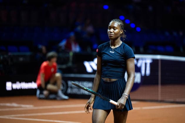 Noma Noha Akugue Germany in the picture, Alycia Parks USA vs Noma Noha Akugue Germany , 1 round, GER, Porsche Tennis Grand Prix Stuttgart, WTA 500, 15 04 2026 GER, Porsche Tennis Grand Prix Stuttgart, WTA 500, 15 04 2026 Stuttgart Copyright: xEibner-Pressefoto Memmlerx EP_MMR