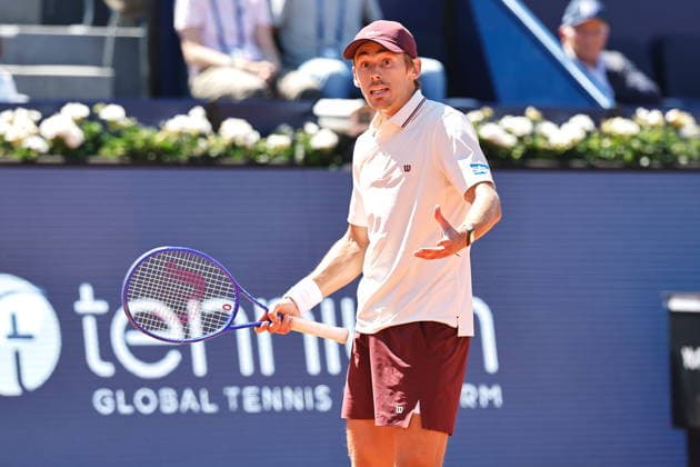 Alex De Minaur (AUS), APRIL 15, 2026 - Tennis : De Minaur regret after a point loss during singles 2nd round match against Hamad Medjedovic on the Barcelona Open Banc Sabadell tennis tournament at the Real Club de Tenis de Barcelona in Barcelona, Spain. Noxthirdxpartyxsales  aflo_327027131