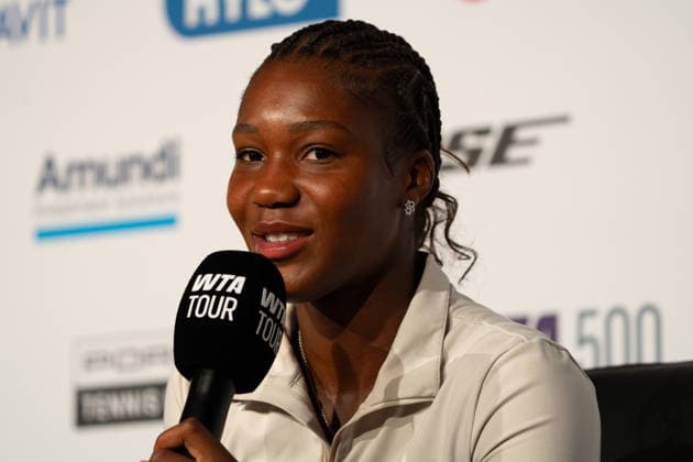Noma Noha Akugue GER , Press conference, Interview, GER, Alycia Parks vs Noma Noha Akugue, Tennis, ATP Tournament, WTA 500, Porsche Tennis Grand Prix, 15 04 2026, GER, Alycia Parks vs Noma Noha Akugue, Tennis, ATP Tournament, WTA 500, Porsche Tennis Grand Prix, 15 04 2026, Stuttgart Copyright: xEibner-Pressefoto EdwardxCheungx EP_ECG