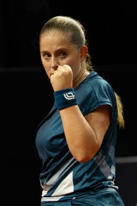 Jelena Ostapenko LAT , Cheers, Joy, Emotion, Gesture, GER, Jelena Ostapenko vs Mirra Andreeva, Tennis, ATP Tournament, WTA 500, Porsche Tennis Grand Prix, 15 04 2026, GER, Jelena Ostapenko vs Mirra Andreeva, Tennis, ATP Tournament, WTA 500, Porsche Tennis Grand Prix, 15 04 2026, Stuttgart Copyright: xEibner-Pressefoto EdwardxCheungx EP_ECG