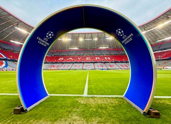 15 04 2026, Football UEFA Champions League 2025 2026 quarter-final second leg, FC Bayern Munich Real Madrid, in the Allianz Arena Munich, UEFA Champions League player sheet DFL and DFB regulations prohibit any use of photographs as image sequences and or quasi video