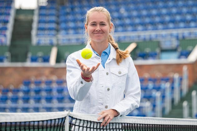 Czech tennis player Marie Bouzkova during the press conference, PK, Pressekonferenz to WTA, Tennis Damen Prague Open tournament in Prague, Czech Republic, April 15, 2026, which will take place from July 20th to 26th in Stvanice, Prague, Czech Republic. (CTKxPhoto OndrejxDeml) CTKPhotoP2026041507019  CTKPhotoP2026041507019