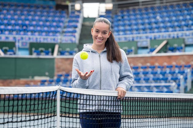 Czech tennis player Tereza Valentova poses during the press conference, PK, Pressekonferenz to WTA, Tennis Damen Prague Open tournament in Prague, Czech Republic, April 15, 2026, which will take place from July 20th to 26th in Stvanice, Prague, Czech Republic. (CTKxPhoto OndrejxDeml) CTKPhotoP2026041507020  CTKPhotoP2026041507020