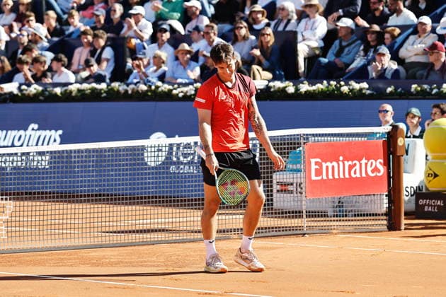 Camilo Ugo Carabelli (ARG), APRIL 15, 2026 - Tennis : Ugo Carabelli regret after a point loss during singles 2nd round match against Rafael Jodar on the Barcelona Open Banc Sabadell tennis tournament at the Real Club de Tenis de Barcelona in Barcelona, Spain. Noxthirdxpartyxsales  aflo_327047813