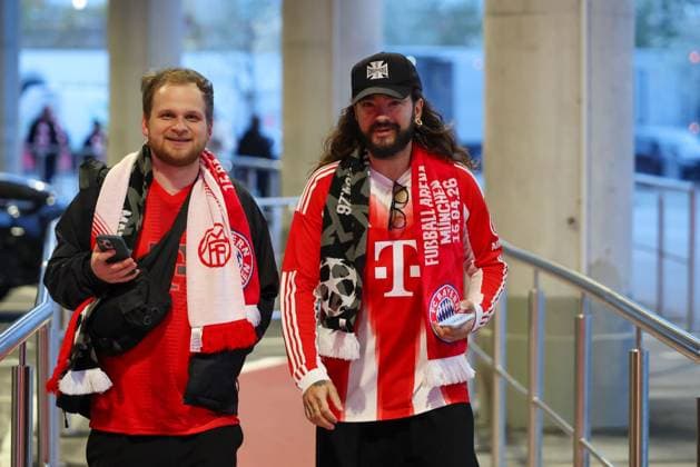 Football, CL, FC Bayern Munich - Real Madrid, Tom Kaulitz as a guest