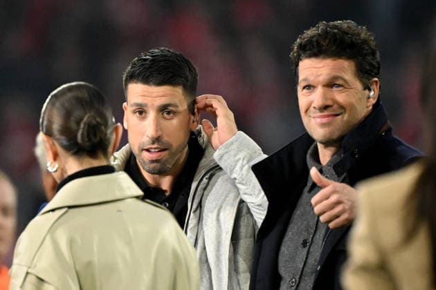 15 04 2026, xemx, Football UEFA Champions League, FC Bayern Muenchen Real Madrid v l Sami Khedira and Michael Ballack DFL DFB REGULATIONS PROHIBIT ANY USE OF PHOTOGRAPHS as IMAGE SEQUENCES and or QUASI VIDEO Muenchen