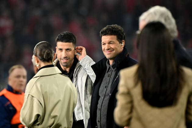 15 04 2026, xemx, Football UEFA Champions League, FC Bayern Muenchen Real Madrid v l Sami Khedira and Michael Ballack DFL DFB REGULATIONS PROHIBIT ANY USE OF PHOTOGRAPHS as IMAGE SEQUENCES and or QUASI VIDEO Muenchen