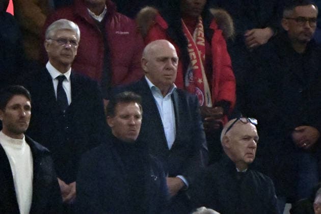 15 04 2026, xemx, Football UEFA Champions League, FC Bayern Muenchen Real Madrid v l Coach Julian Nagelsmann German National Football Team DFB DFB President Bernd Neuendorf German Football Association Dieter Hoeness DFL DFB REGULATIONS PROHIBIT ANY USE OF PHOTOGRAPHS as IMAGE SEQUENCES and or QUASI VIDEO Muenchen