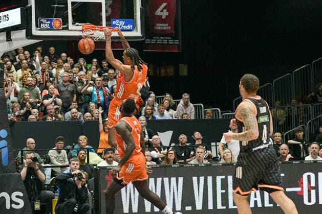 easyCredit Basketball Bundesliga, Matchday 23, Niners Chemnitz Ratiopharm Ulm 15 04 2026 from 20 Copyright: xEHLxMedia MichelxKöhlerx 202602003-Niners Chemnitz-Ratiopharm Ulm_011