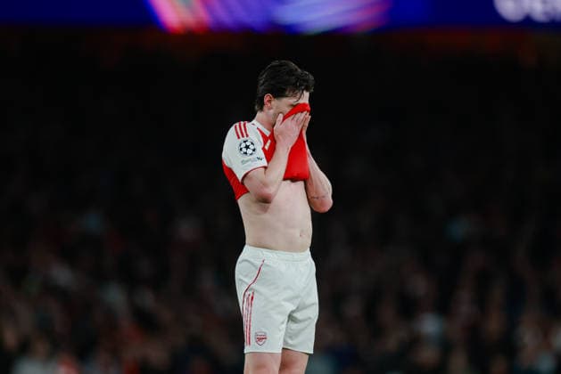 Champions League 2025 26 Quarter Final 2nd Leg Arsenal v Sporting CP Emirates Stadium 15.04.2026 Declan Rice of Arsenal Champions League 2025 26 Quarter Final 2nd Leg Arsenal v Sporting CP Emirates Stadium 15.04.2026 Photograph By Marc Aspland The Times  Copyright: xMarcxAsplandx NINTCHDBPICT001073754839