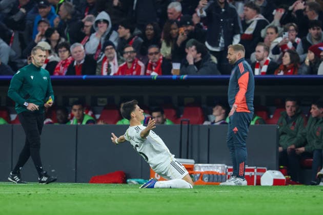 GER, CL Quarterfinal FC Bayern Muenchen GER vs Real Madrid ESP 15 04 2026, Allianz Arena, Munich, GER, CL Quarterfinal FC Bayern Muenchen GER vs Real Madrid ESP , in the picture picture shows goal celebration to 1 2 by Arda Güler Arda Gueler Real Madrid 15 nordphotoxGmbHx xSchneider nph00003