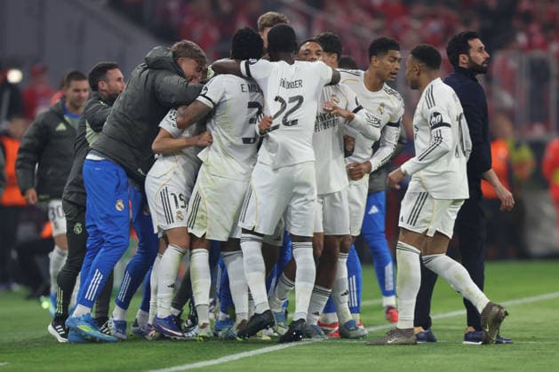 Soccer UEFA Champions League quarter-final second leg FC Bayern Munich Real Madrid on 15 04 2026 at the Allianz Arena in Munich Goal celebration to 1 2 by Arda Güler Madrid xJRx