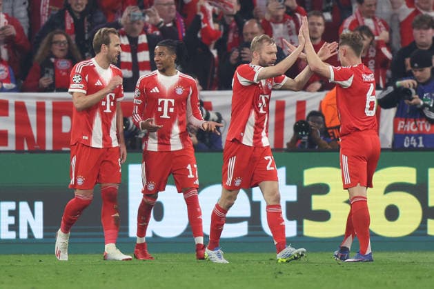Soccer UEFA Champions League quarter-final second leg FC Bayern Munich Real Madrid on 15 04 2026 at the Allianz Arena in Munich Goal celebration to 2 2 by Harry Kane Munich xJRx