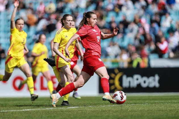 15.04.2026 GNIEZNO STADION MIEJSKI PILKA NOZNA KOBIET ( FOOTBALL QUALIFICATIONS UEFA WOMEN™S UNDER-19 CHAMPIONSHIP GAME POLAND - BELGIUM ), KWALIFIKACJE MIISTRZOSTWA EUROPU U-19 KOBIET MECZ POLSKA - BELGIA NZ. KINGA WYRWAS FOTO JAKUB PIASECKI CYFRASPORT NEWSPIX.PL --- newspix.pl POLAND OUT! 