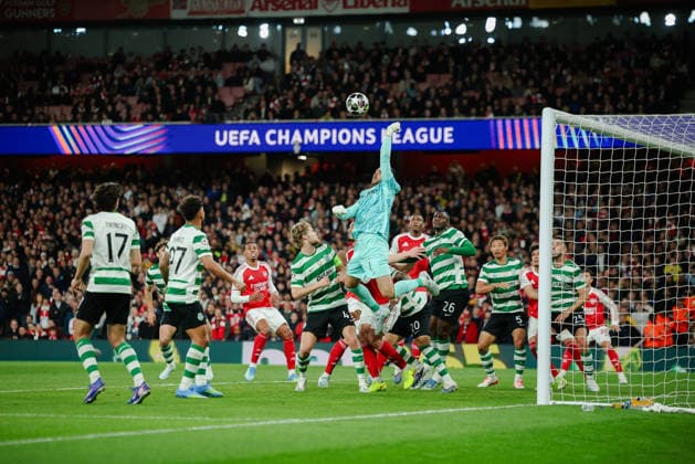 Champions League 2025 26 Quarter Final 2nd Leg Arsenal v Sporting CP Emirates Stadium 15.04.2026 Rui Silva GK of Sporting SP Champions League 2025 26 Quarter Final 2nd Leg Arsenal v Sporting CP Emirates Stadium 15.04.2026 Photograph By Marc Aspland The Times  Copyright: xMarcxAsplandx NINTCHDBPICT001073757096