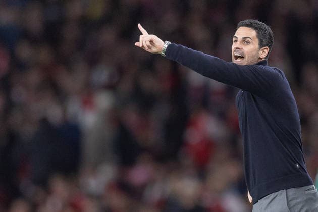 Arsenal FC v Sporting CP, UEFA Champions League, Quarter-final, Leg 2 of 2, Football, Emirates Stadium, London, UK - 15 Apr 2026 Arsenal Manager Mikel Arteta reacts London Emirates Stadium Highbury GBR, UK NEWSPAPERS OUT Copyright: xEllixBirchx