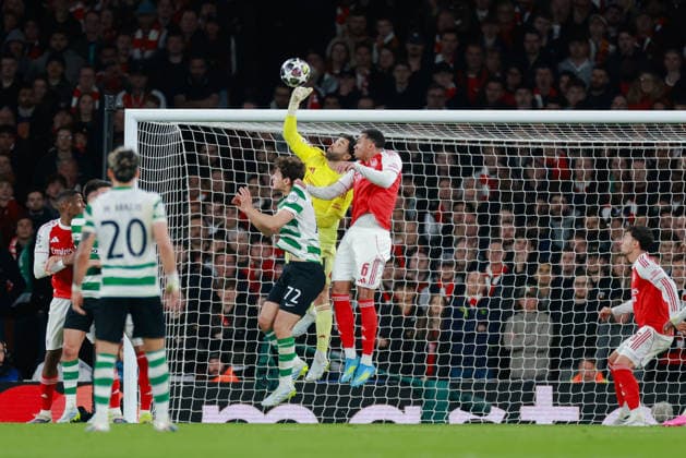 Champions League 2025 26 Quarter Final 2nd Leg Arsenal v Sporting CP Emirates Stadium 15.04.2026 David Raya of Arsenal Champions League 2025 26 Quarter Final 2nd Leg Arsenal v Sporting CP Emirates Stadium 15.04.2026 Photograph By Marc Aspland The Times  Copyright: xMarcxAsplandx NINTCHDBPICT001073764656