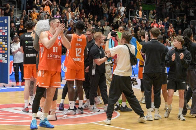 easyCredit Basketball Bundesliga, Matchday 23, Niners Chemnitz Ratiopharm Ulm 15 04 2026 from 20 Copyright: xEHLxMedia MichelxKöhlerx 202602003-Niners Chemnitz-Ratiopharm Ulm_063