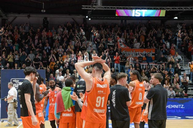 easyCredit Basketball Bundesliga, Matchday 23, Niners Chemnitz Ratiopharm Ulm 15 04 2026 from 20 Copyright: xEHLxMedia MichelxKöhlerx 202602003-Niners Chemnitz-Ratiopharm Ulm_065